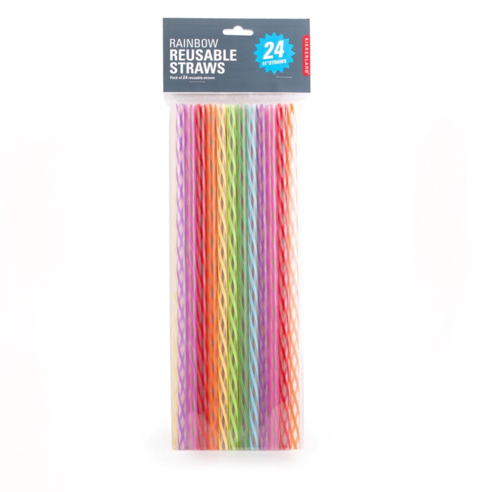 JUMBO rainbow reusable straws 2 packs of 24 each-NWT